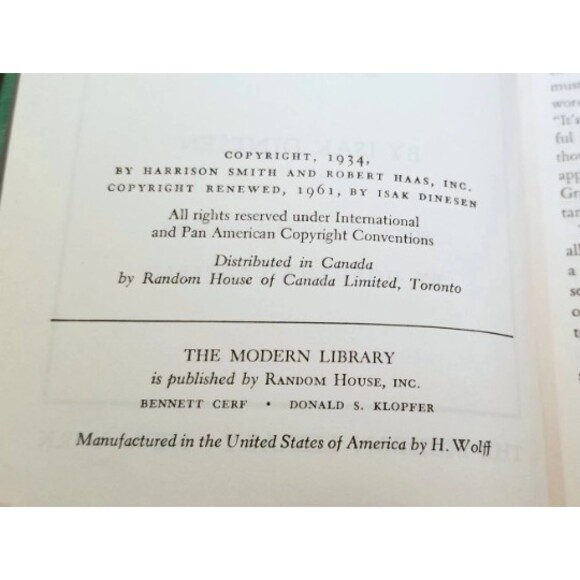 1961 Seven Gothic Tales Isak Dinesen / Karen Blixen Modern Library Hardcover - Picture 5 of 8